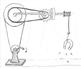 Diagram of a magnet lowering system