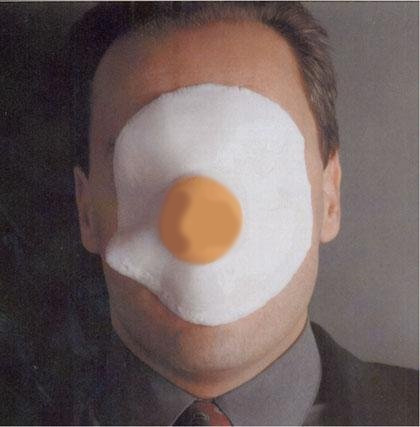 Man with egg on his face