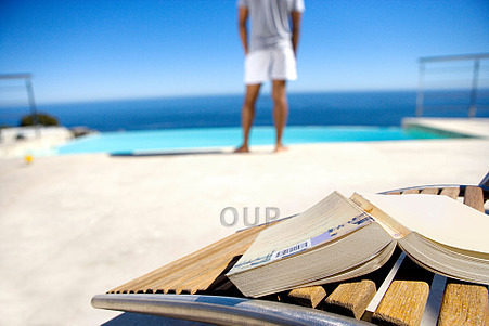 Man on holiday with a book