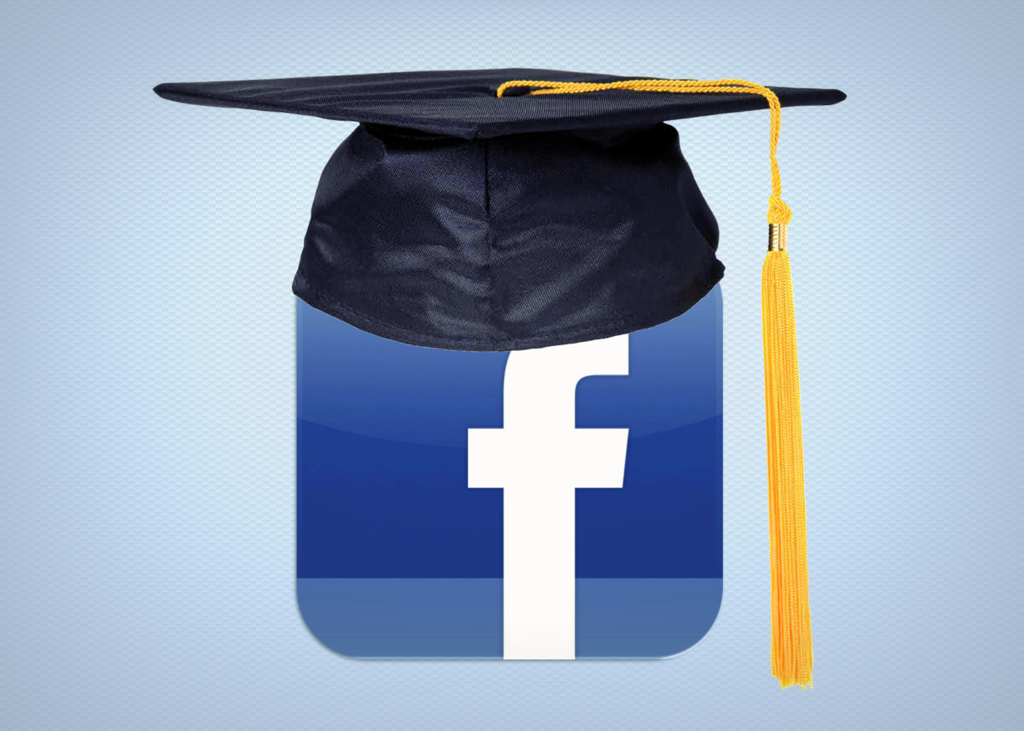Facebook icon with mortar board on top