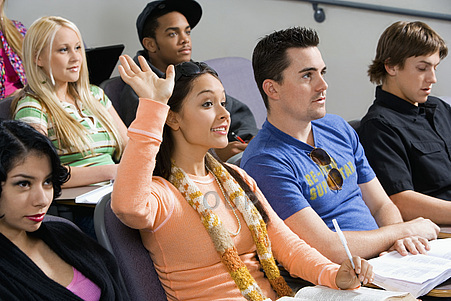 Young adults in class