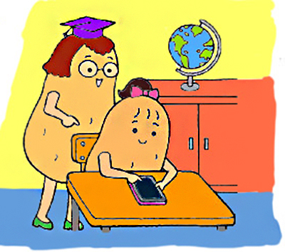 Potato Pals tablet in school