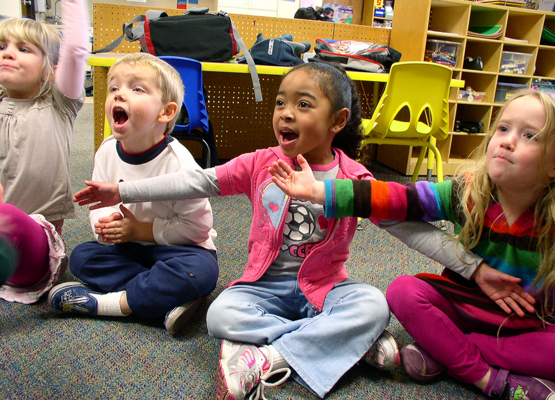 Pre-school children singing