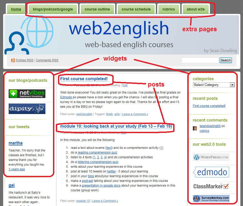 web2english course home page
