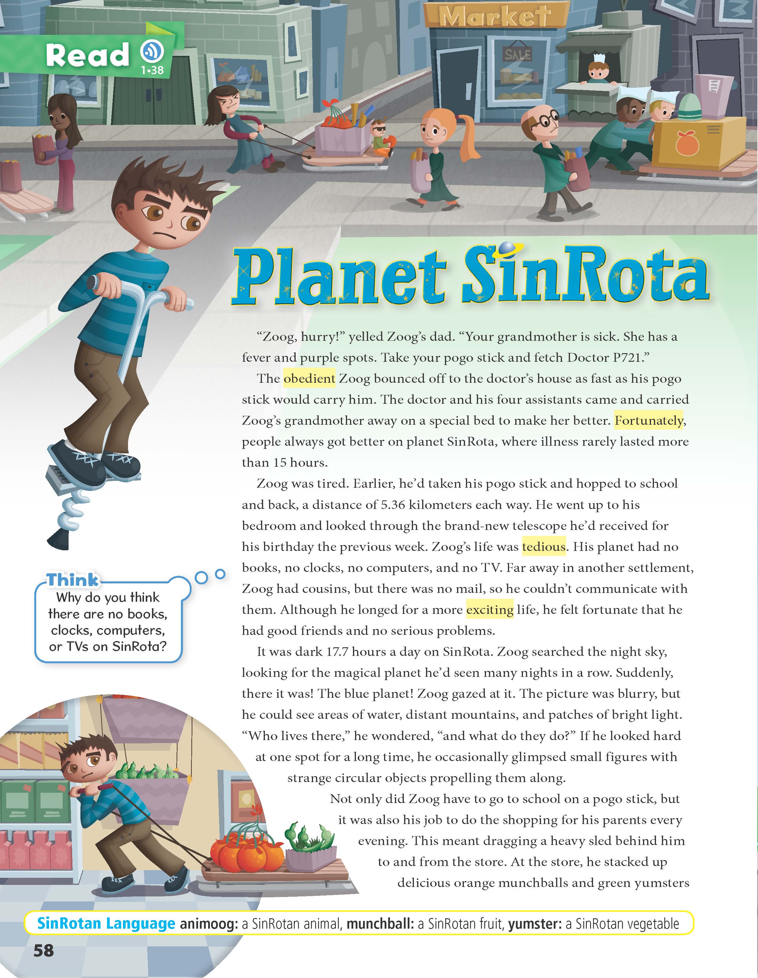 Planet SinRota - page from Oxford Discover 5