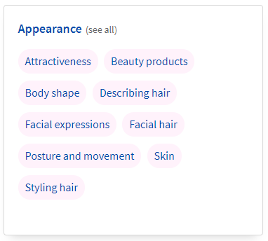 Topic vocabulary: Appearance