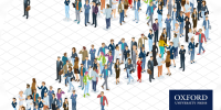 Animation of a crowd of people in the shape of a question mark